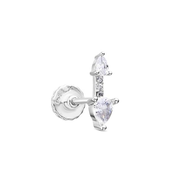 Luxenter Piercing in 925 sterling zilver en briljant zirkonia, afgewerkt in rhodium - Egdos - Image 1