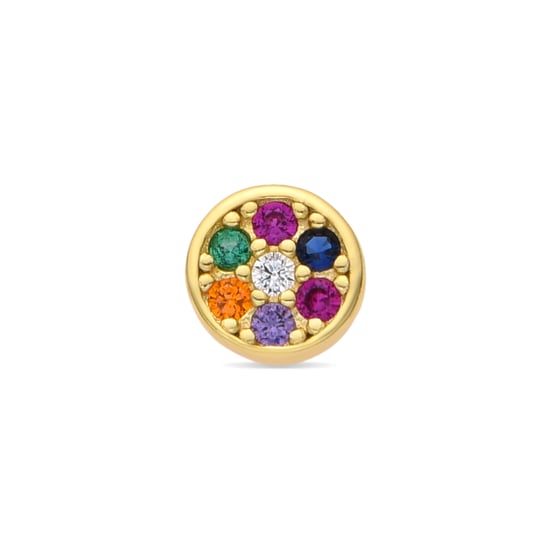 Luxenter Piercing in 925 sterling zilver en multicolor zirkonia afgewerkt in 18 karaat geelgoud - Nero - Image 1