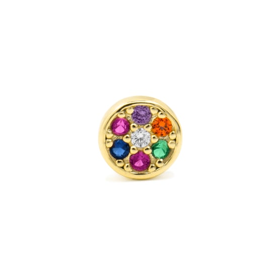 Luxenter Piercing in 925 sterling zilver en multicolor zirkonia afgewerkt in 18 karaat geelgoud - Nero - Image 2