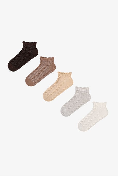 Jacquard enkelsokken met ruches per paar - Image 1