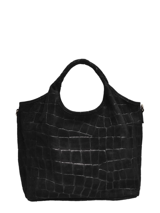 Anna Luchini Zwart Rundleer Tas - Image 1