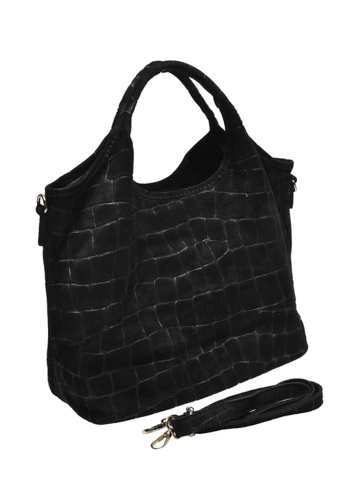 Anna Luchini Zwart Rundleer Tas - Image 2