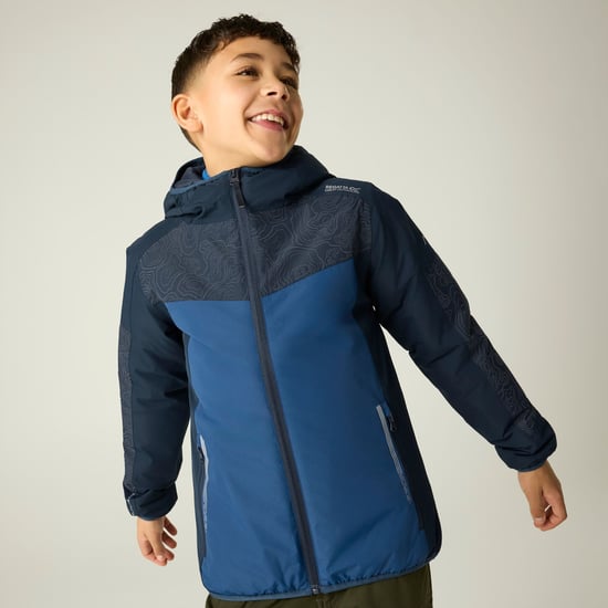 Regatta Illuma waterdichte, reflecterende, geïsoleerde jas voor kinderen (Marine/viatorblauw) - Image 1