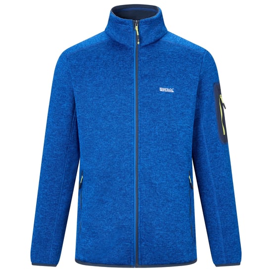 Regatta Heren Newhill Marl Full Zip Fleecejack (Olympian Blue/Wild Lime) - Image 2