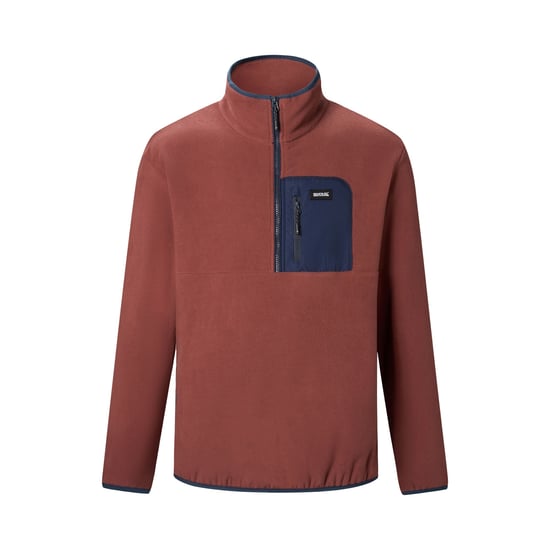 Regatta Heren Frankie Half Zip Fleece Top (Donkerkersenrood/marineblauw) - Image 1