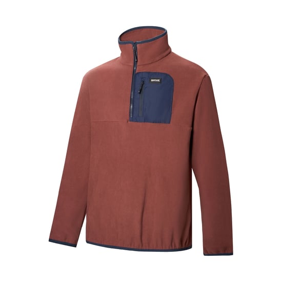 Regatta Heren Frankie Half Zip Fleece Top (Donkerkersenrood/marineblauw) - Image 3
