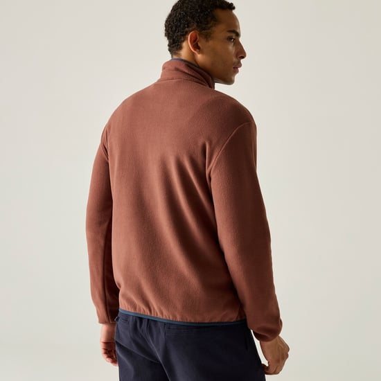 Regatta Heren Frankie Half Zip Fleece Top (Donkerkersenrood/marineblauw) - Image 5