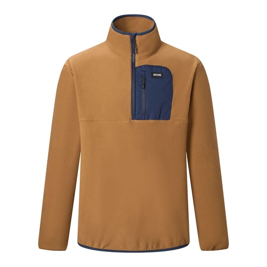 Regatta Heren Frankie Half Zip Fleece Top (Rijk bruin/marineblauw) - Image 2
