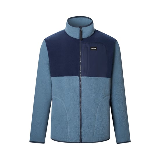Regatta Frankie-fleecejas voor heren met kleurblokken en borg-materiaal (Grijs Mirage/Marineblauw) - Image 2