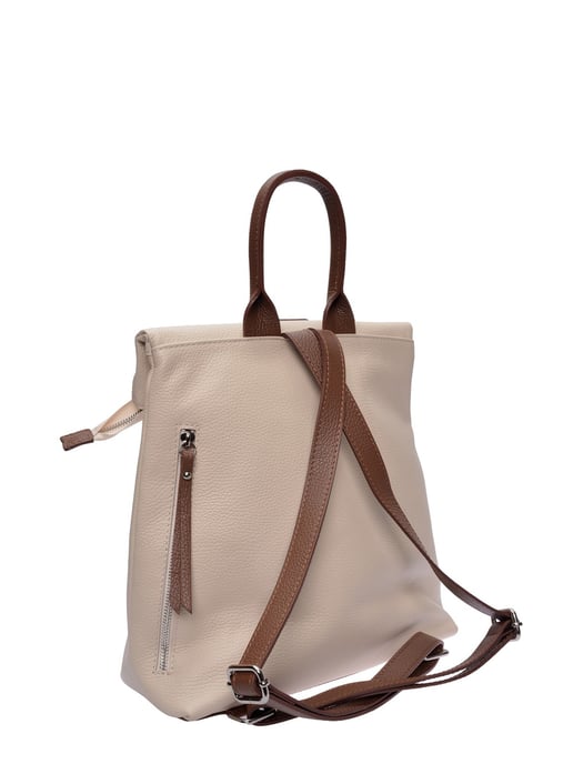 Luisa Vannini Beige Rundleer Tas - Image 2