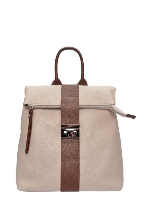 Luisa Vannini Beige Rundleer Tas - Image 6