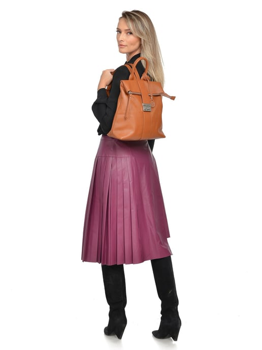 Luisa Vannini Brown Rundleer Tas - Image 5