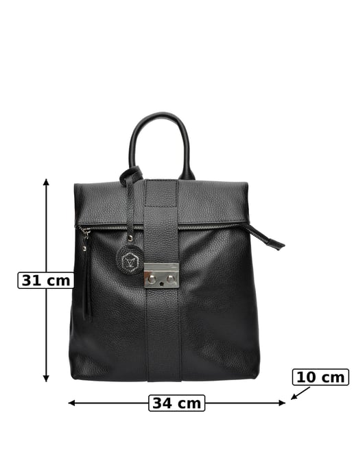 Luisa Vannini Zwart Rundleer Tas - Image 6