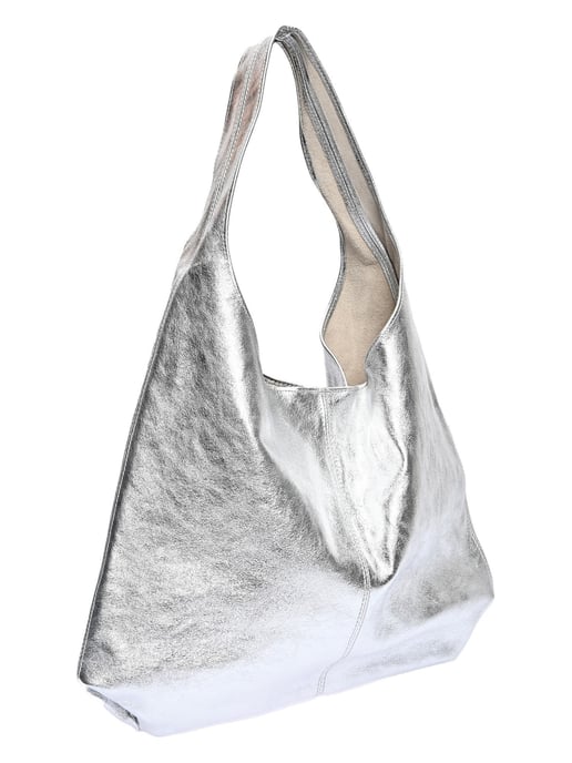 Luisa Vannini Zilver Rundleer Tas - Image 2