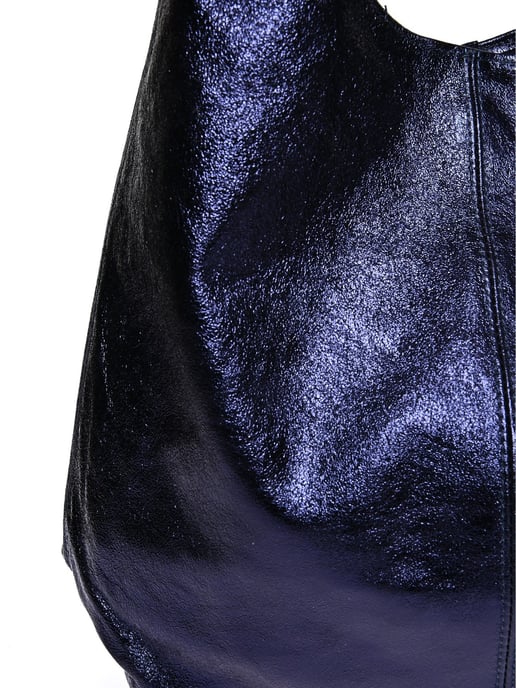 Luisa Vannini Blauw Rundleer Tas - Image 3