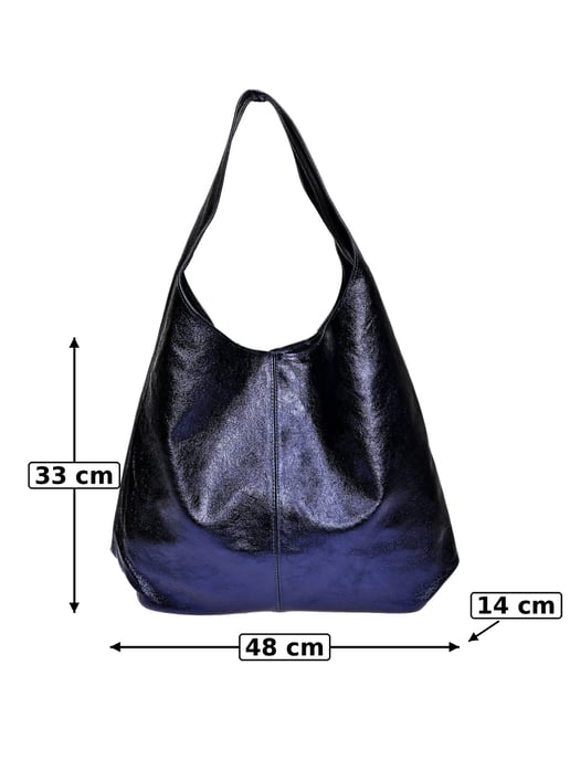 Luisa Vannini Blauw Rundleer Tas - Image 6