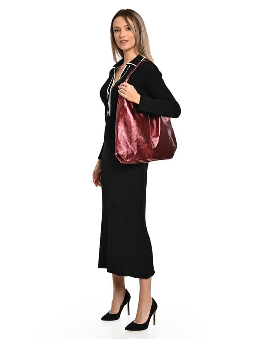 Luisa Vannini Rood Rundleer Tas - Image 5
