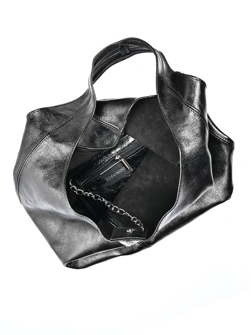 Luisa Vannini Zwart Rundleer Tas - Image 4