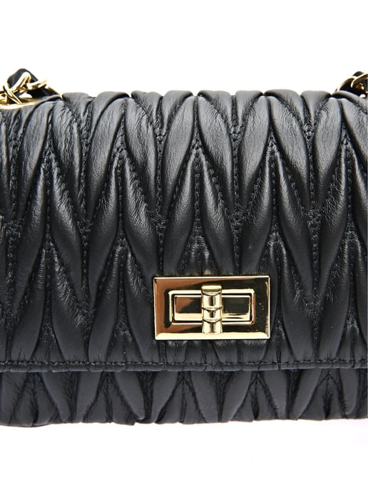 Luisa Vannini Zwart Rundleer Tas - Image 3