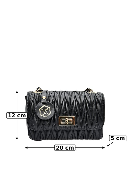 Luisa Vannini Zwart Rundleer Tas - Image 6