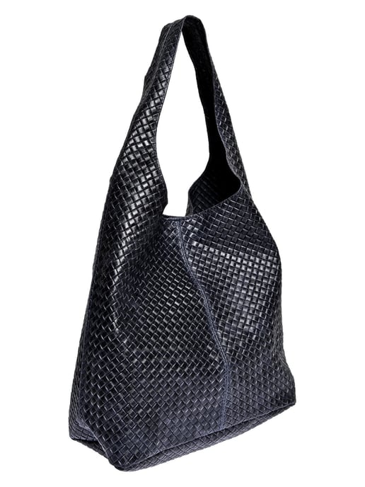 Luisa Vannini Blauw Rundleer Tas - Image 2