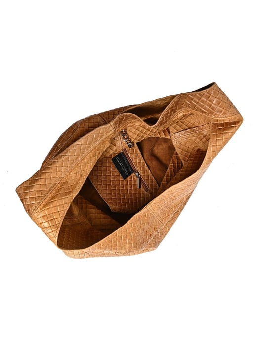 Luisa Vannini Brown Rundleer Tas - Image 4