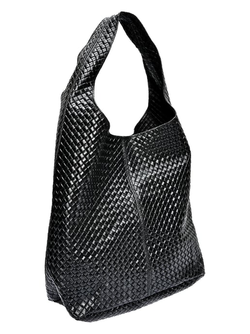 Luisa Vannini Zwart Rundleer Tas - Image 2