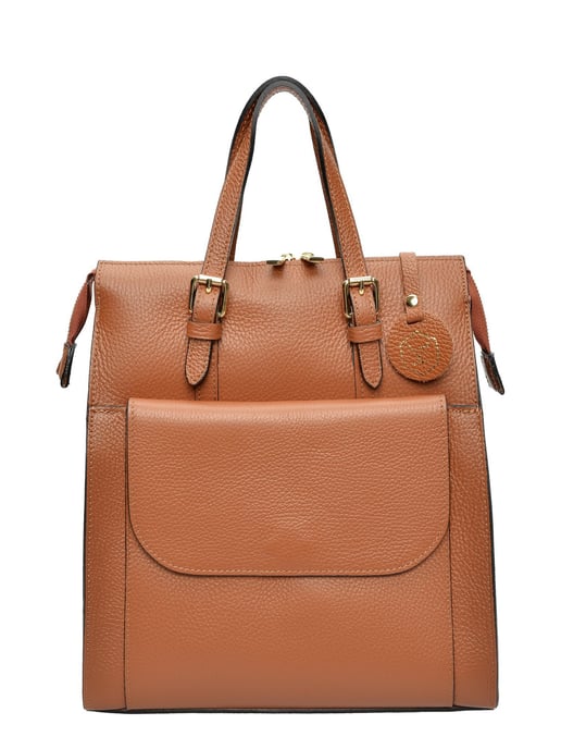 Luisa Vannini Brown Rundleer Tas - Image 1