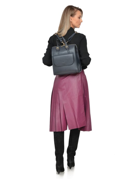 Luisa Vannini Blauw Rundleer Tas - Image 5