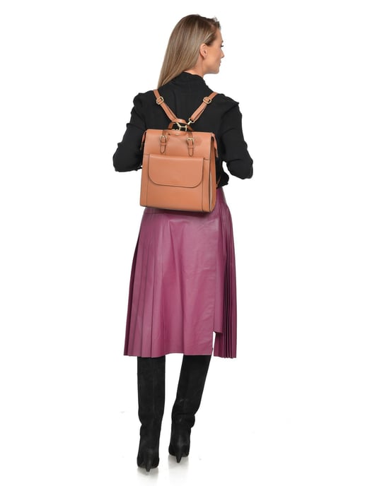 Luisa Vannini Brown Rundleer Tas - Image 5
