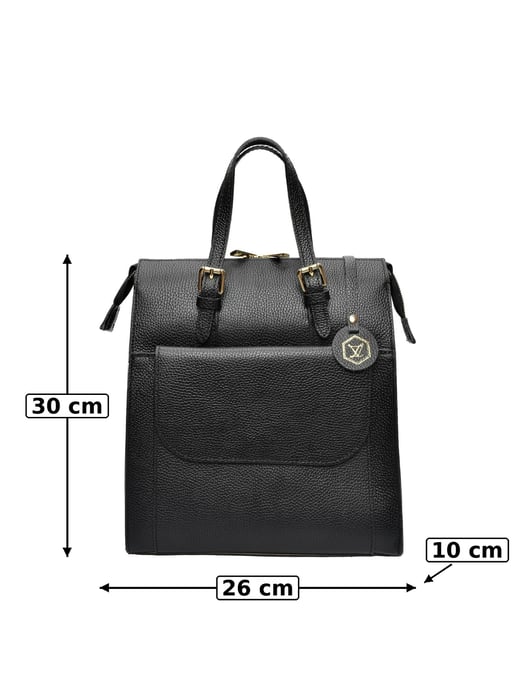 Luisa Vannini Zwart Rundleer Tas - Image 6