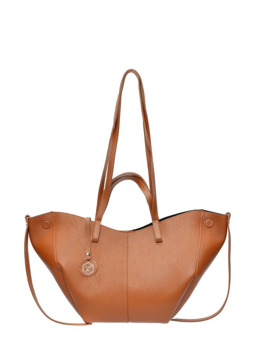 Luisa Vannini Brown Rundleer Tas - Image 1