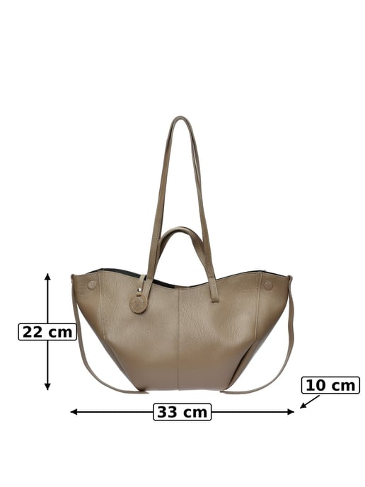 Luisa Vannini Beige Rundleer Tas - Image 6