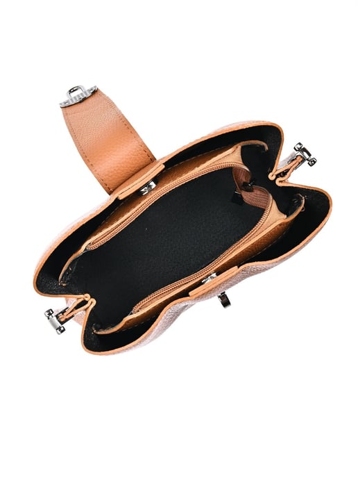 Luisa Vannini Brown Rundleer Tas - Image 4