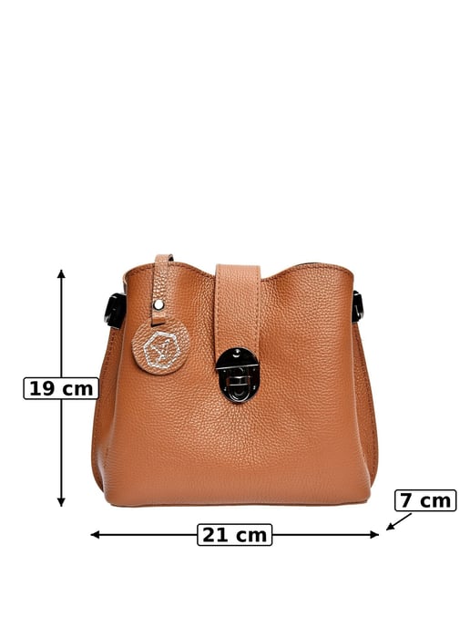 Luisa Vannini Brown Rundleer Tas - Image 6