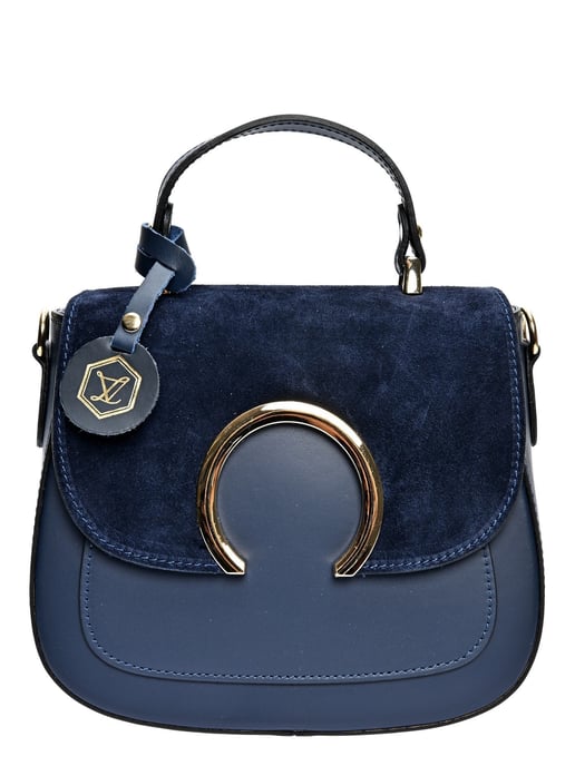 Luisa Vannini Blauw Rundleer Tas - Image 1