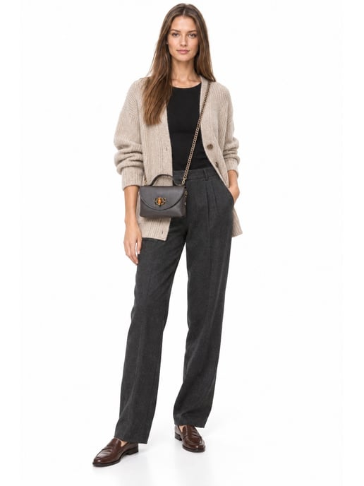 Anna Luchini Bordeauxrood Rundleer Tas - Image 6