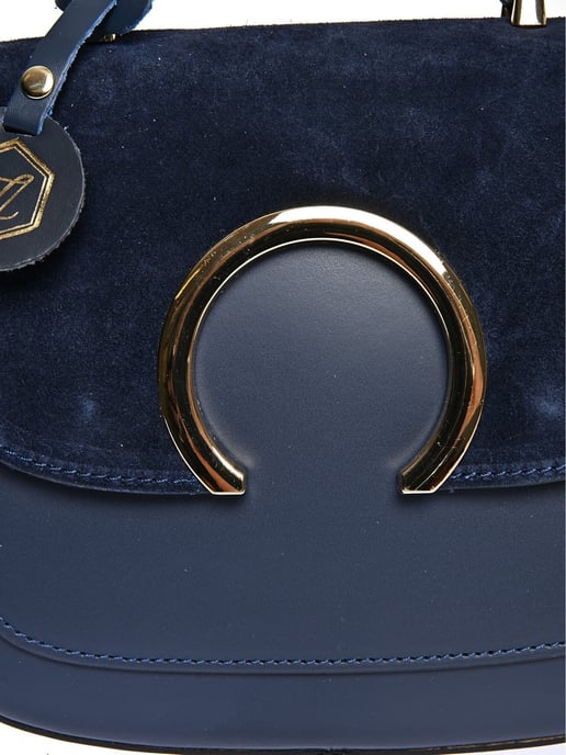 Luisa Vannini Blauw Rundleer Tas - Image 3