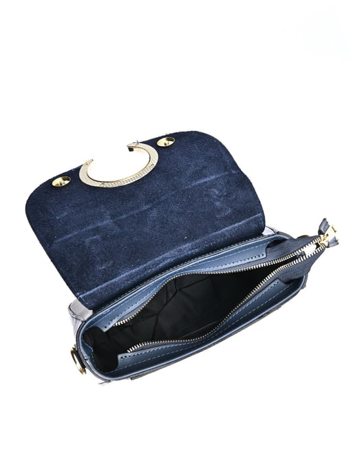 Luisa Vannini Blauw Rundleer Tas - Image 4