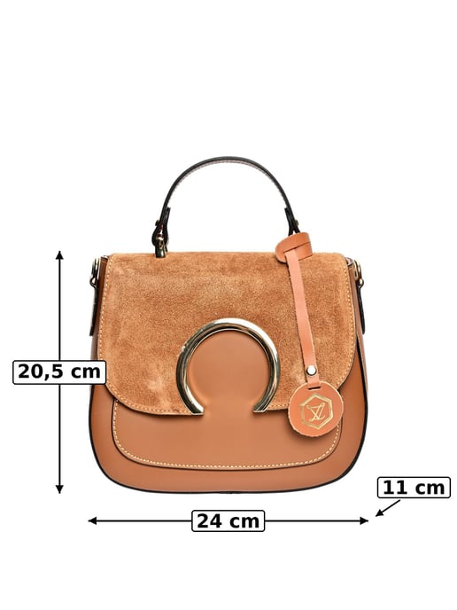 Luisa Vannini Brown Rundleer Tas - Image 6