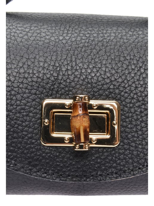 Anna Luchini Zwart Rundleer Tas - Image 3