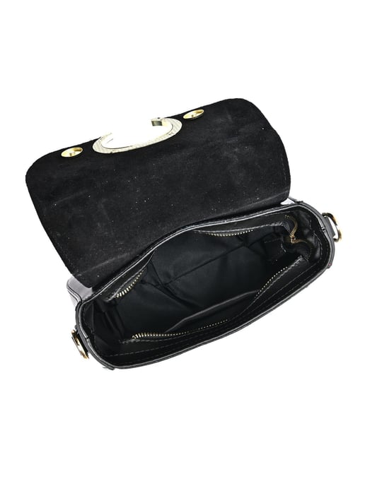Luisa Vannini Zwart Rundleer Tas - Image 4