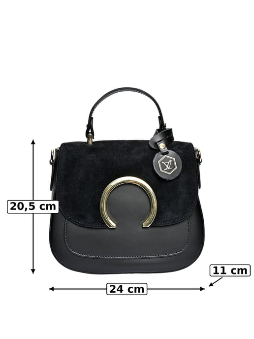 Luisa Vannini Zwart Rundleer Tas - Image 6