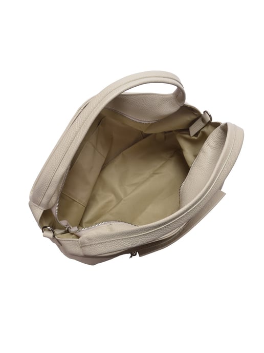 Luisa Vannini Beige Rundleer Tas - Image 4