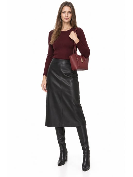 Anna Luchini Rood & VINO Rundleer Tas - Image 3