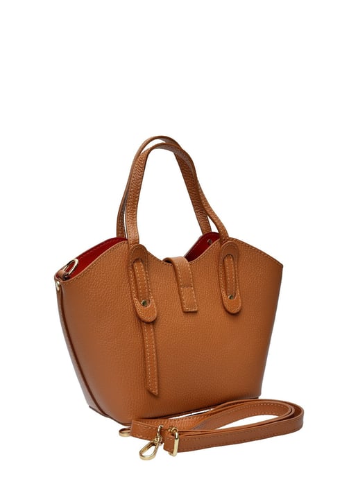 Anna Luchini Brown Rundleer Tas - Image 2