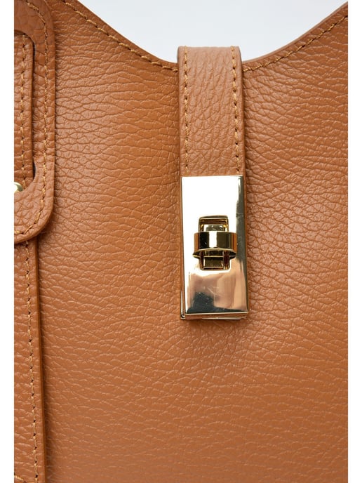 Anna Luchini Brown Rundleer Tas - Image 3
