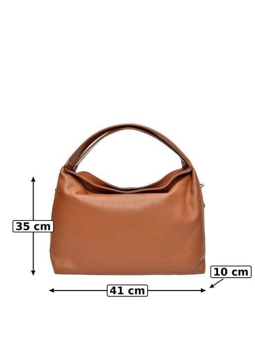 Luisa Vannini Brown Rundleer Tas - Image 6