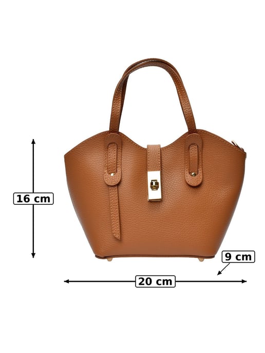 Anna Luchini Brown Rundleer Tas - Image 6