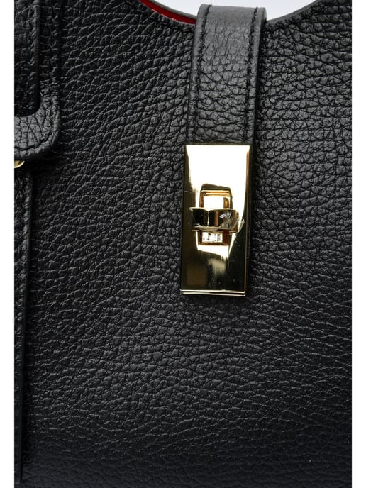 Anna Luchini Zwart Rundleer Tas - Image 3